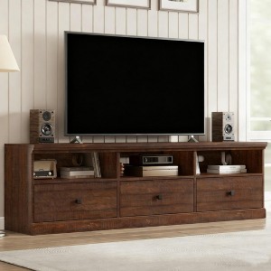 TV Stand for 65/70/75 Inch TVs, Mid-Century Modern Entertainment Center with Storage Drawer & Open Shelves | 70 inch Media Console for Living Room - 1 of 4