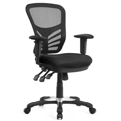 Costway Mesh Office Chair 3-Paddle Computer Desk Chair w/ Adjustable Seat Grey