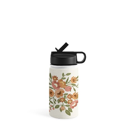 Lebrii Freya Flowers 32 oz Water Bottle with Straw Lid - Society6