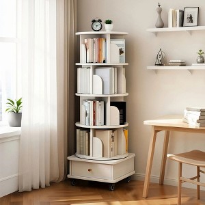 NicBex MDF Bookshelf with Open Shelves ,Rotating Bookshelf Storage Organizer for Bedroom,Living Room,Office - 1 of 4