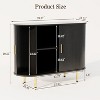 TIRAMISUBEST 40 Inch Storage Cabinet,Fluted Sideboard Buffet Cabinet with Tambour Sliding Doors & Adjustable Shelf (Black) - 2 of 4