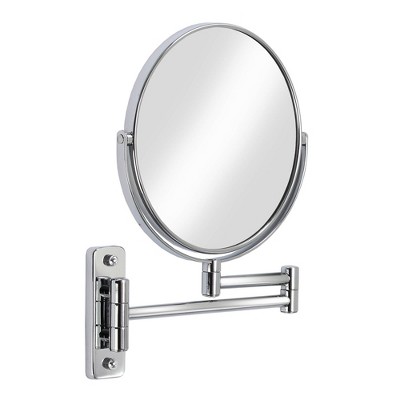 8" Chrome Steel Wall Mounted Double Sided Vanity Mirror