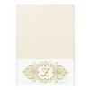 Linum Home Textiles 100% Turkish Cotton MONICA Gold Thread 2PC Embellished Bath Towel Set - 2 of 3