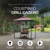 Four Seasons Courtyard Grill Gazebo With LED Lights, 2 Glass Shelves, and Durable Powder Coated Steel Frame for Backyard Lawn and Outdoor Use, Brown - 2 of 4