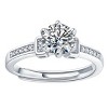 Guili 1ctw Round Lab-Created Moissanite Solitaire Step Engagement Anniversary Promise Adjustable Ring - 3 of 3