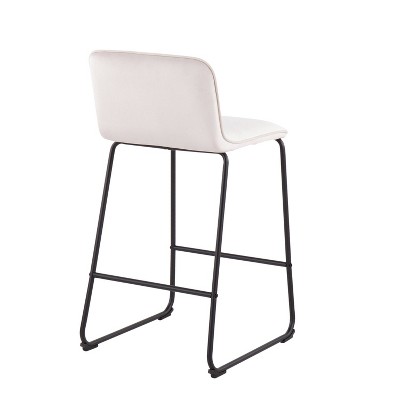 Beyonce 26" Gold Metal and Cream Velvet Modern Counter Stool Set