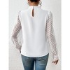 Coolmee Women's Long Frill Sleeve Stand Collar Shirts Elegant Office Workwear Blouse Business Dressy - 4 of 4