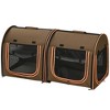 PawHut 39" Portable Soft-Sided Pet Cat Carrier with Divider, Two Compartments, Soft Cushions, & Storage Bag - image 4 of 4