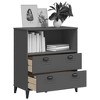 vidaXL Solid Wood Pine Bookcase - Storage Rack/Display Shelf with Drawers in Anthracite Gray, Industrial Style for Home/Office - 4 of 4