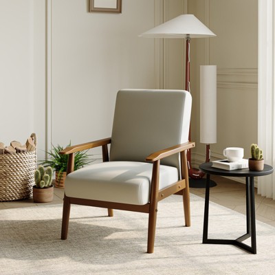 Tree City Leather Accent Chair Faux Leather Upholstered Armchair Accent ...