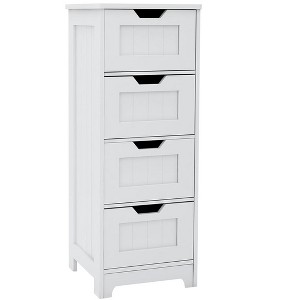 TiramisuBest White freestanding storage cabinet with 4 drawers, suitable for bathroom, living room, kitchen - 1 of 4