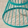 Okak 16" Outdoor/Indoor Side Table Modern Iron End Table Hourglass Open Cage Design Decorative Bistro Table for Patio Garden Yard Deck, Teal - 2 of 4