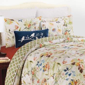 C&F Home Watercolor Floral Cotton Quilt Set - Reversible and Machine Washable