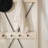 68" Solid Wood X Back Angled Hall Tree White Wash - Saracina Home: Pine Construction, Metal Hooks, Slatted Shelf - 4 of 4