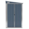 VidaXL Wall-mounted Garden Shed Gray 46.5"x39.4"x70.1" Galvanized Steel - 3 of 4