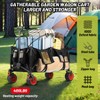 Whizmax Foldable Wagon Cart, Beach Wagon with Big Wheels for Sand, Collapsible Utility Cart with Adjustable Handle, Side Pockets and Cup Holder, All Terrain Wagon for Beach, Camping, Garden, Black - 2 of 4