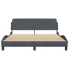vidaXL Bed Frame with Headboard Platform Foundation Bedroom Furniture Velvet - Dark Gray Queen - 3 of 4