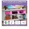 White TV Stand for 65 Inch TVs, Farmhouse LED Entertainment Center with Cabinets, Power Outlet, Media Console for Living Room - 3 of 4
