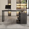 FUFU&GAGA Gray L-Shaped Computer Desk Rotatable Desktop Multifunctional Storage Office Essentials - 4 of 4