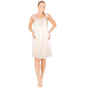 JEFFRICO Womens Sleeveless Nightgowns Sleepwear Soft Pajama Dress Nightshirts - 1 of 4