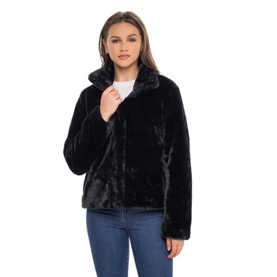 furry coat black