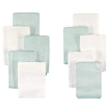 Little Treasure Baby Unisex Rayon from Bamboo Luxurious Washcloths, Mint White, One Size
