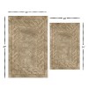 Knightsbridge Stylish And Comfortable Traditional Chain Design 2 PC Cotton Bath Rug Set 20"x30" & 24"x40" Natural - 3 of 4