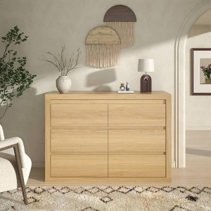 6 Dresser for Bedroom,Wide Drawer Dresser with Storage Freestanding, Wooden Closet Storage Chest for Living Room, Bedroom, Entryway - 1 of 1