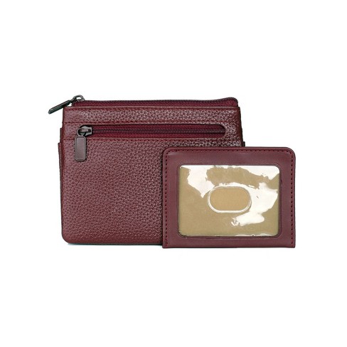 Kompliment celle Forgænger Julia Buxton Hudson Leather Pik-me-up Large Id Coin Card Case - Red : Target
