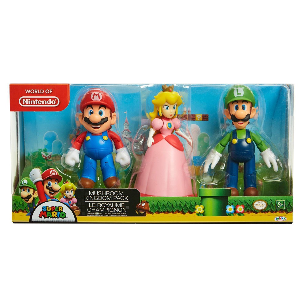 Nintendo 4 3 Pack Mushroom Kingdom Diorama Set From Target Fandom Shop - mario sprite walking standing roblox