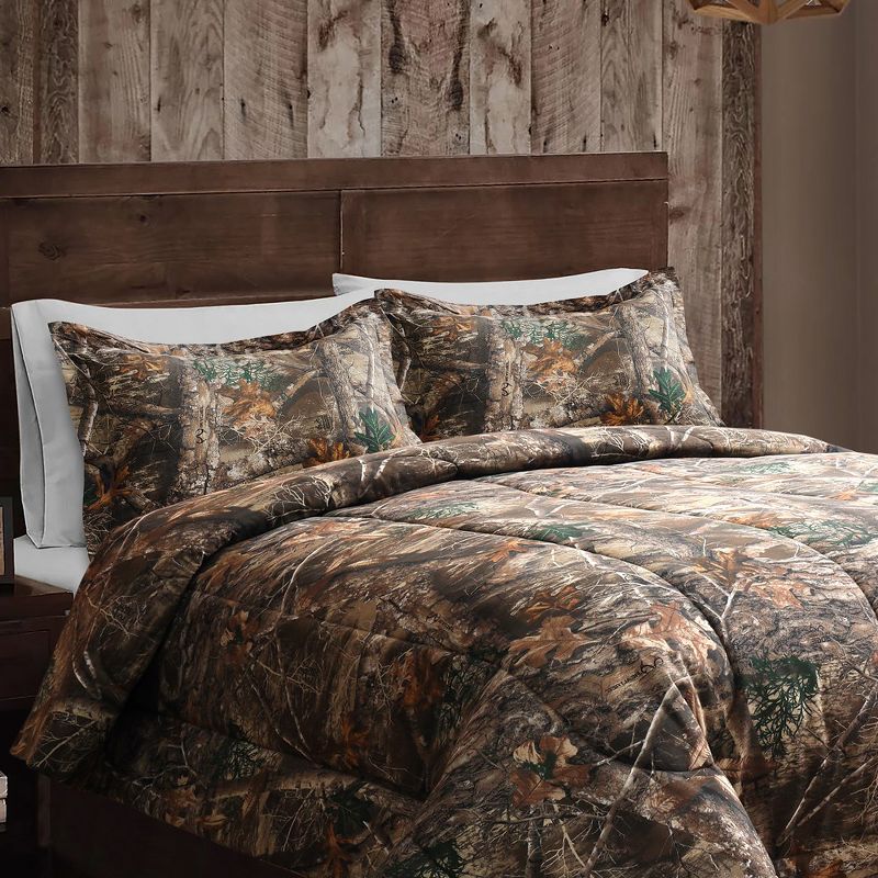 Realtree Edge Camo Comforter Set, Premium Polycotton Fabric, Camouflage Bed Set Full, Super Soft 3-Piece Forest Bedding Set Hunting & Outdoor, 2 of 8