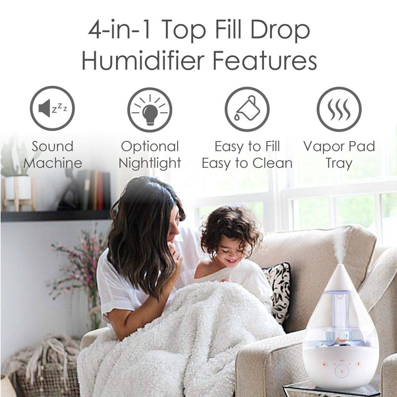 Crane Drop 4-in-1 Ultrasonic Cool Mist Humidifier with Sound Machine - 1gal, 5 of 14