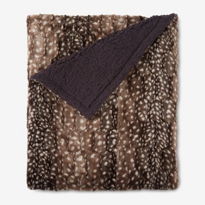 BrylaneHome Faux Fur Animal Print Blanket