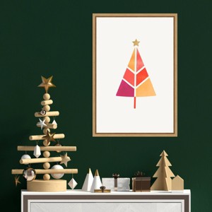 Amanti Art 16"x23" Little Christmas Tree by Kubistika Framed Canvas Wall Art Print - 1 of 4