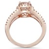 Pompeii3 1.65CT Morganite & Diamond Split Shank Halo Ring 14K Rose Gold - 2 of 4