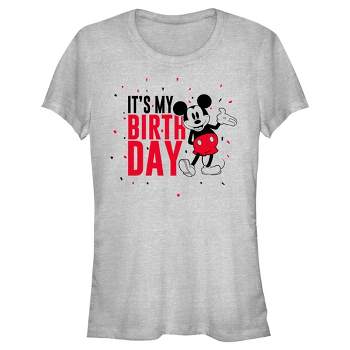 Junior's Mickey & Friends It's My Birthday Retro Mouse T-Shirt