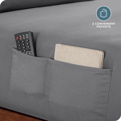 Queen Gray Hydro-Brushed Microfiber Sheet Set with Dual Pockets