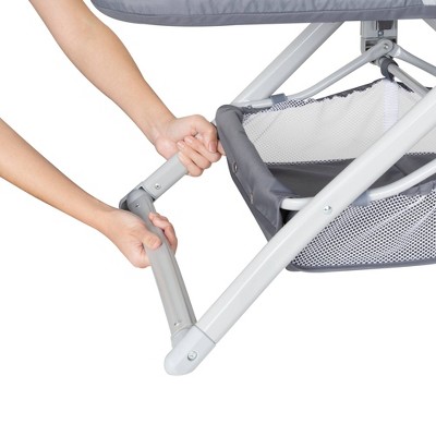 Shadow Stone Gray Quick-Fold Portable Rocking Bassinet with Aluminum Frame