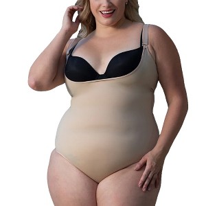 InstantFigure Plus Size Undersbust Brief with adj Bra Straps WBBS009C - 1 of 4