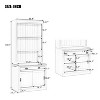 83.4-inch tall bookcase set with LED lighting, modern bookcase set with sliding doors, drawers, and open shelves, white. - 3 of 4