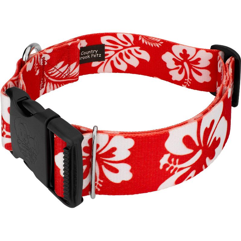 Country Brook Petz 1 1/2 Inch Deluxe Red Hawaiian Dog Collar, 2 of 5