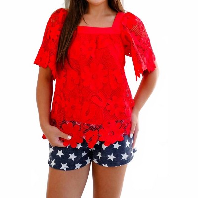 Women's Floral Lace Top - Jodifl