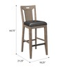 44.8"H Wood Casual Style Bar Stool (Set of 2) with Pecan Finish for Kitchen or Home Bar - 4 of 4