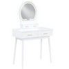 NicBex 31.5" Makeup Vanity Desk with Mirror and Stool,Retro Makeup Table with Storage Drawers for Bedroom,White - 3 of 4