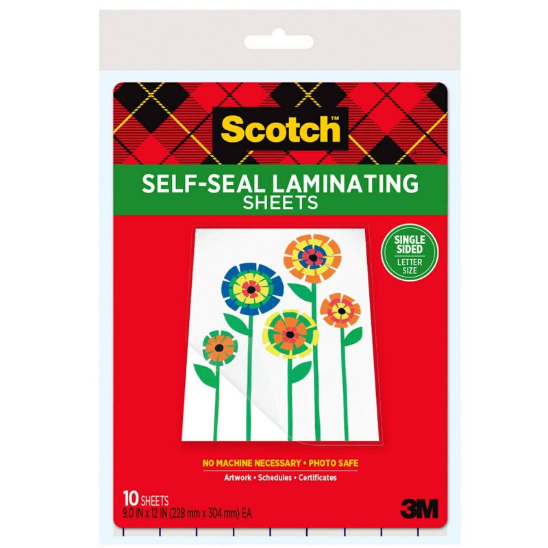 Scotch 10ct Self-Seal Laminating Sheets Letter Size, 1 of 15
