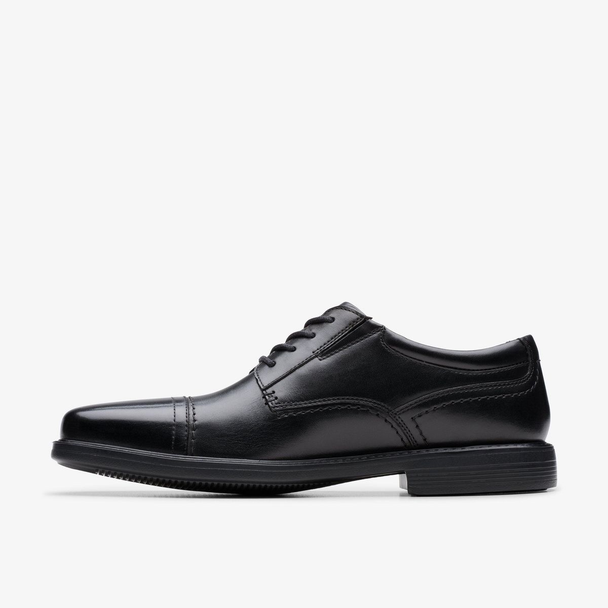 Clarks Mens Dresslite Cap Black Leather Shoes - thumbnail 3