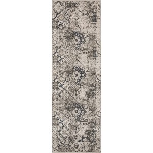 Vintage Traditional Distressed Floral Medallion Indoor Runner or Area Rug by Blue Nile Mills - 1 of 4