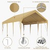 Carport Heavy Duty Car Canopy UV Resistant Waterproof Portable Garage for Car, Boat, Party, Storage Shed - 3 of 4