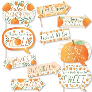 Big Dot of Happiness Funny Little Clementine - Orange Citrus Baby Shower or Birthday Party Photo Booth Props Kit - 10 Piece - 1 of 4