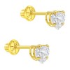 Girls' Classic Heart CZ Screw Back 14k Gold Earrings - In Season Jewelry - 2 of 4